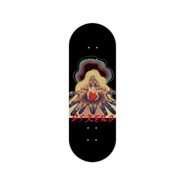 Element Pro Fingerboard Set - Flame Goddess Art (34x98.5mm) with Anti-Slip Duo Pads, Ready-to-Ride Complete Kit